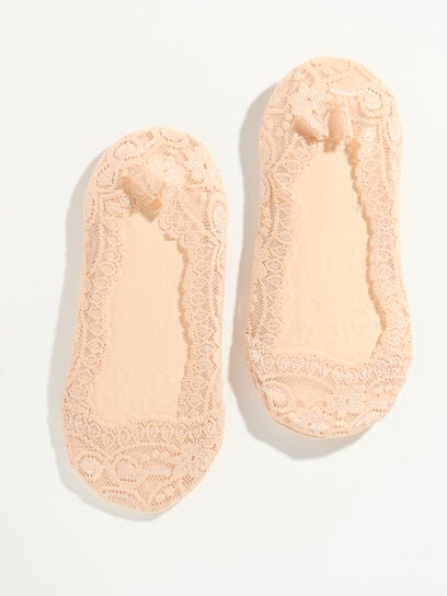 2-Pack No Show Socks with Lace