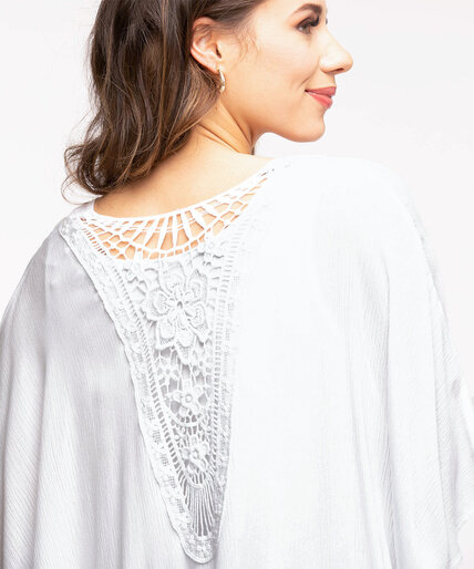 White Crochet Kimono Image 2