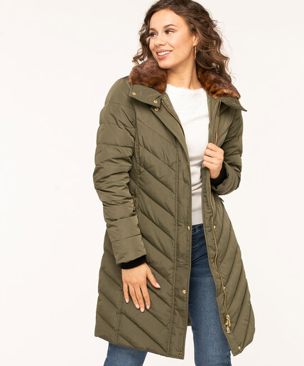 Long Feather Down Puffer Coat Image 2