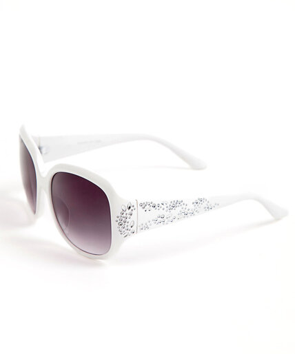 Large White Square Sunglasses Image 1