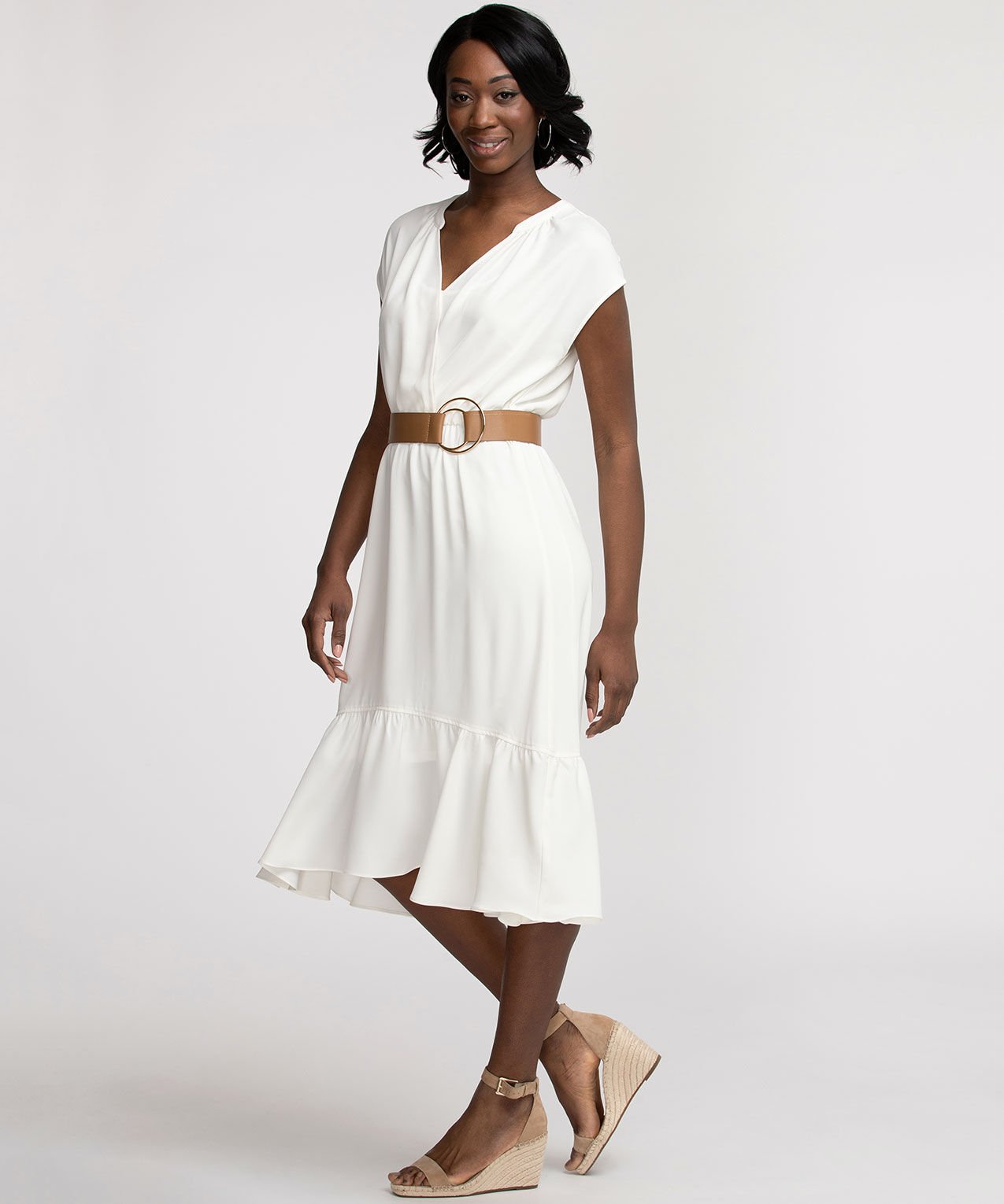 Knee length high low dresses top
