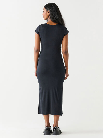 Short Sleeve Midi Dress with Knot Detail by Dex Image 3