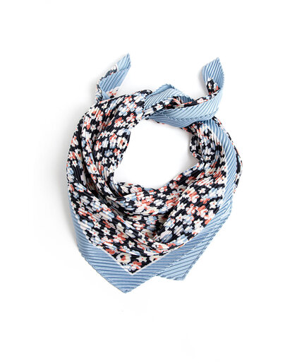 Pleated Floral Square Scarf Image 1