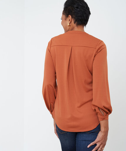 Eco Long Sleeve Mid Length Y-Neck Top Image 3