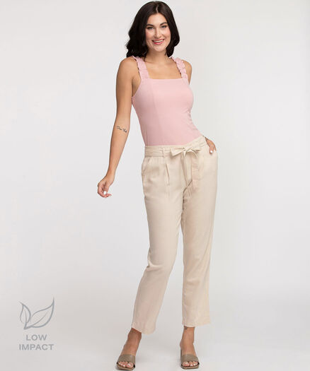 Low Impact Slim Leg Linen Pant, Stone Low Impact Slim Leg Linen Pant, Stone