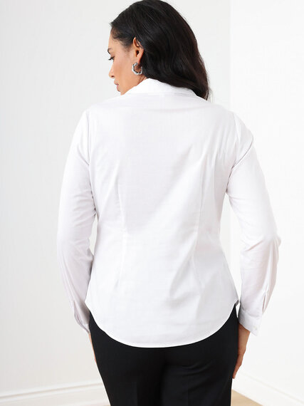 Basic White Collared Shirt Image 5