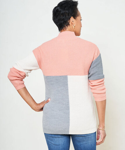 Colourblock Mock Neck Tunic Sweater Image 4