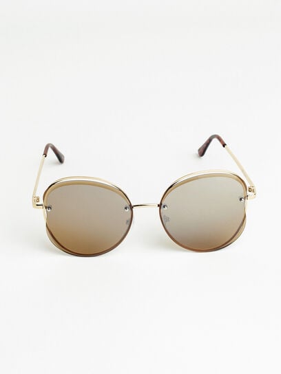 Round Gold Metal Frame Sunglasses