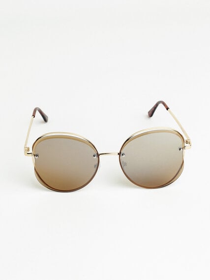 Round Gold Metal Frame Sunglasses Image 1