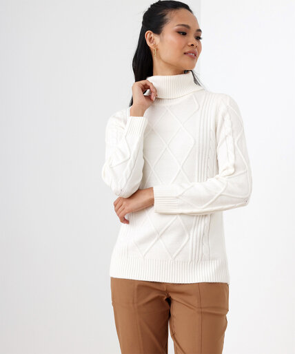 Petite Cable Knit Turtleneck Sweater | Cleo | 4000008657