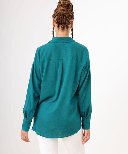 Low Impact Long Sleeve Relaxed Linen Shirt Image 5
