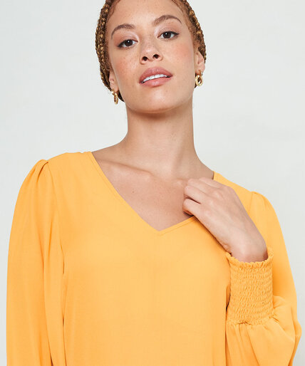 Smocked Cuff Popover Blouse Image 3