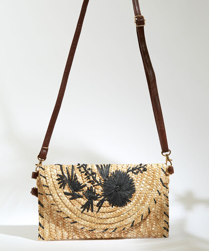 Straw Embroidered Clutch Image 3