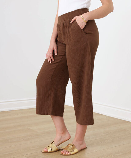 Low Impact Textured Pull-On Crop Pant Image 2