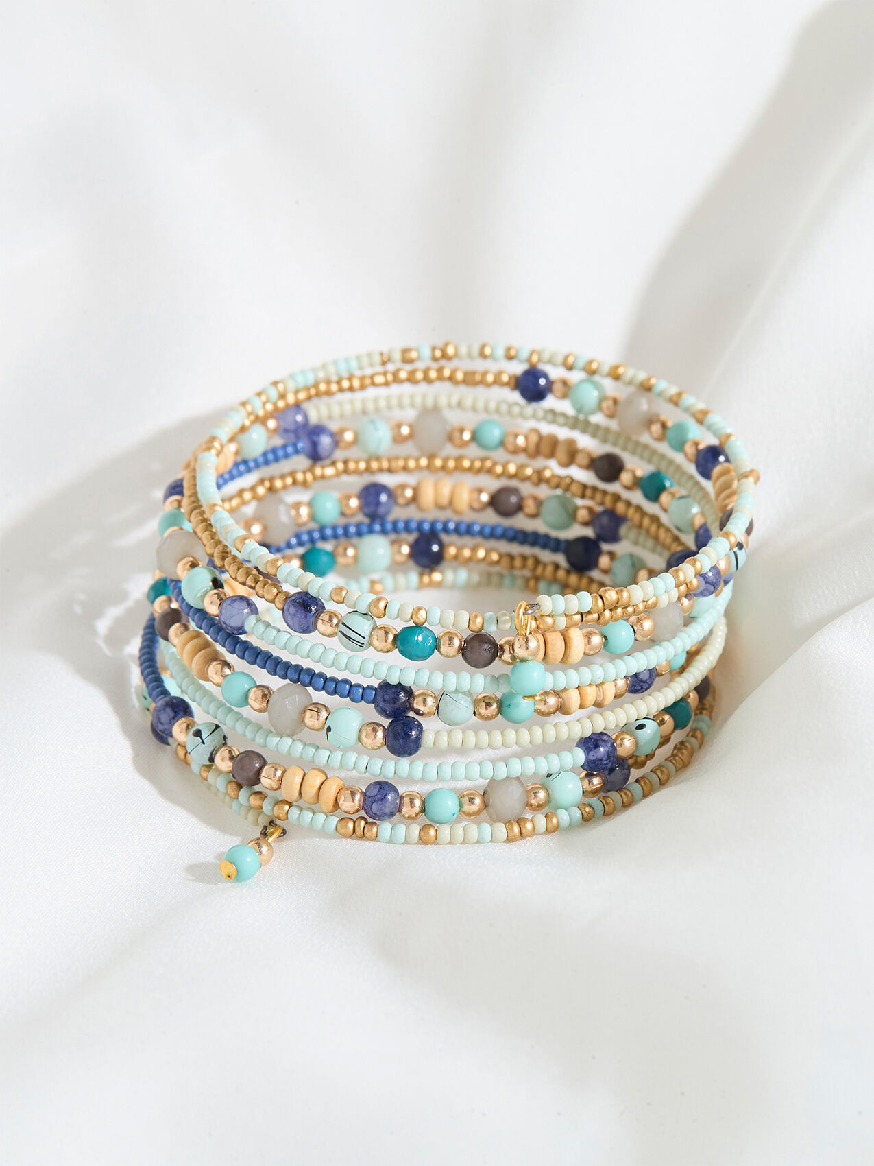 Earthy Tone Sea Bead Coil Bracelet Cleo 4000010185
