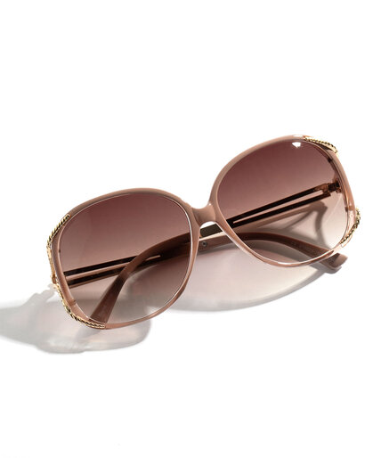 Gold Trim Round Sunglasses Image 1