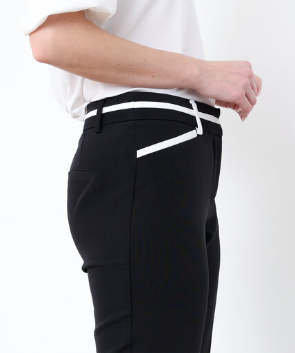 Straight Black Pant with White Tipping Image 5