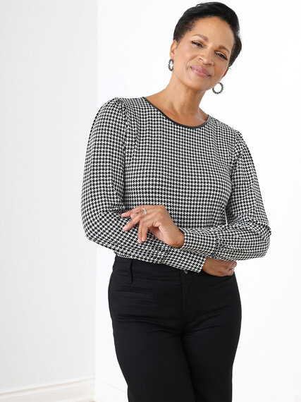Long-Sleeve Top with Vegan Pleather Trim Image 5