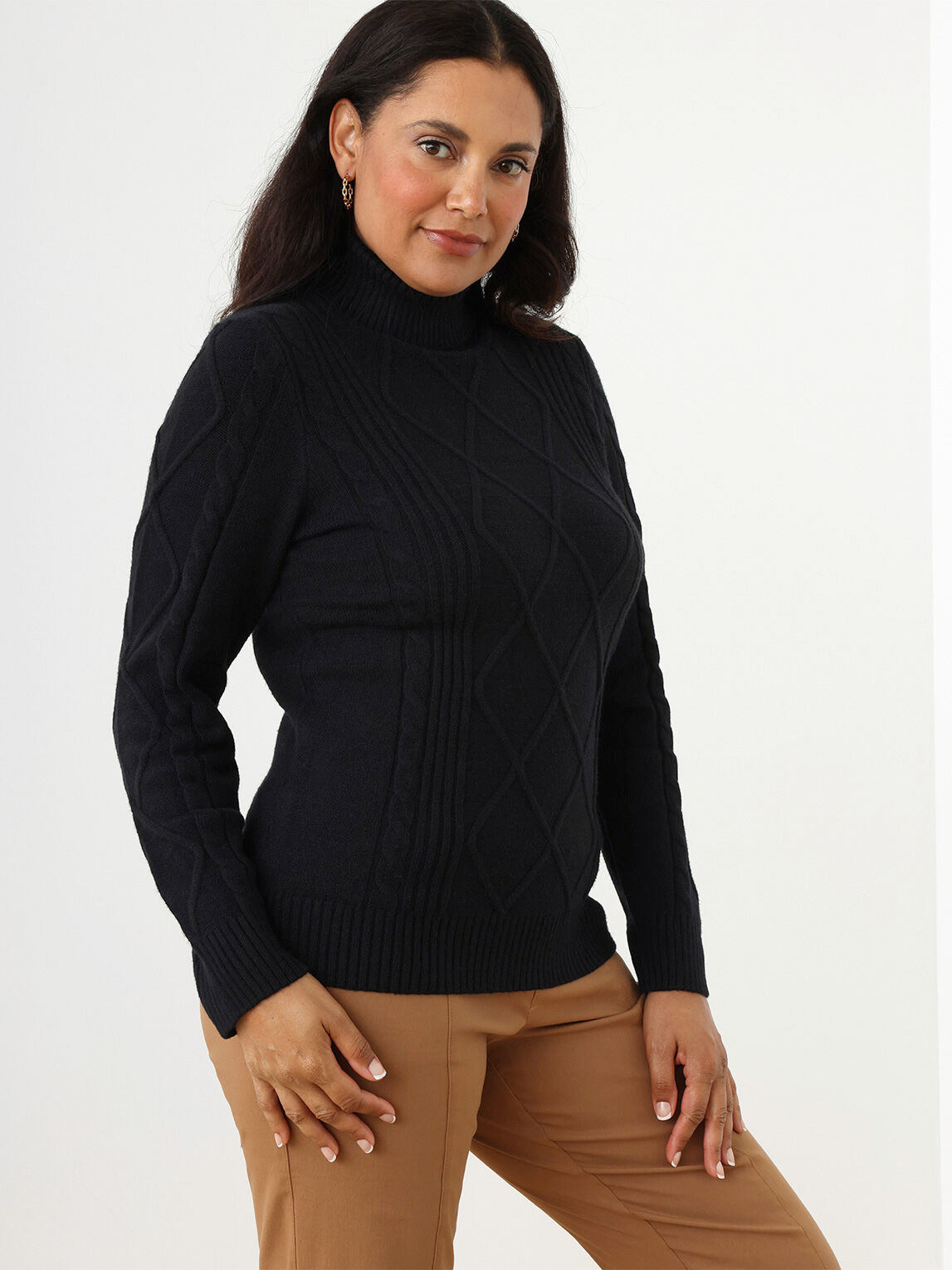Form fitting clearance black turtleneck
