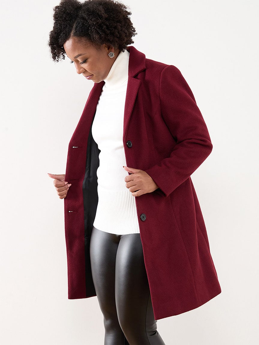 Petite Classic Faux Wool Coat Cleo 4000010587