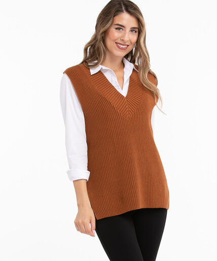 Cotton Blend Sweater Vest Image 3