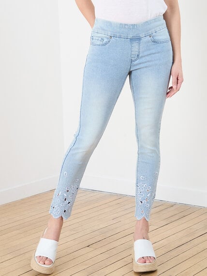 Slim Embroidered Ankle Jeans  Image 2