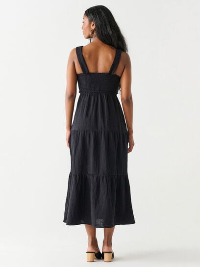 Cotton Sleeveless Tiered Maxi Dress by Dex