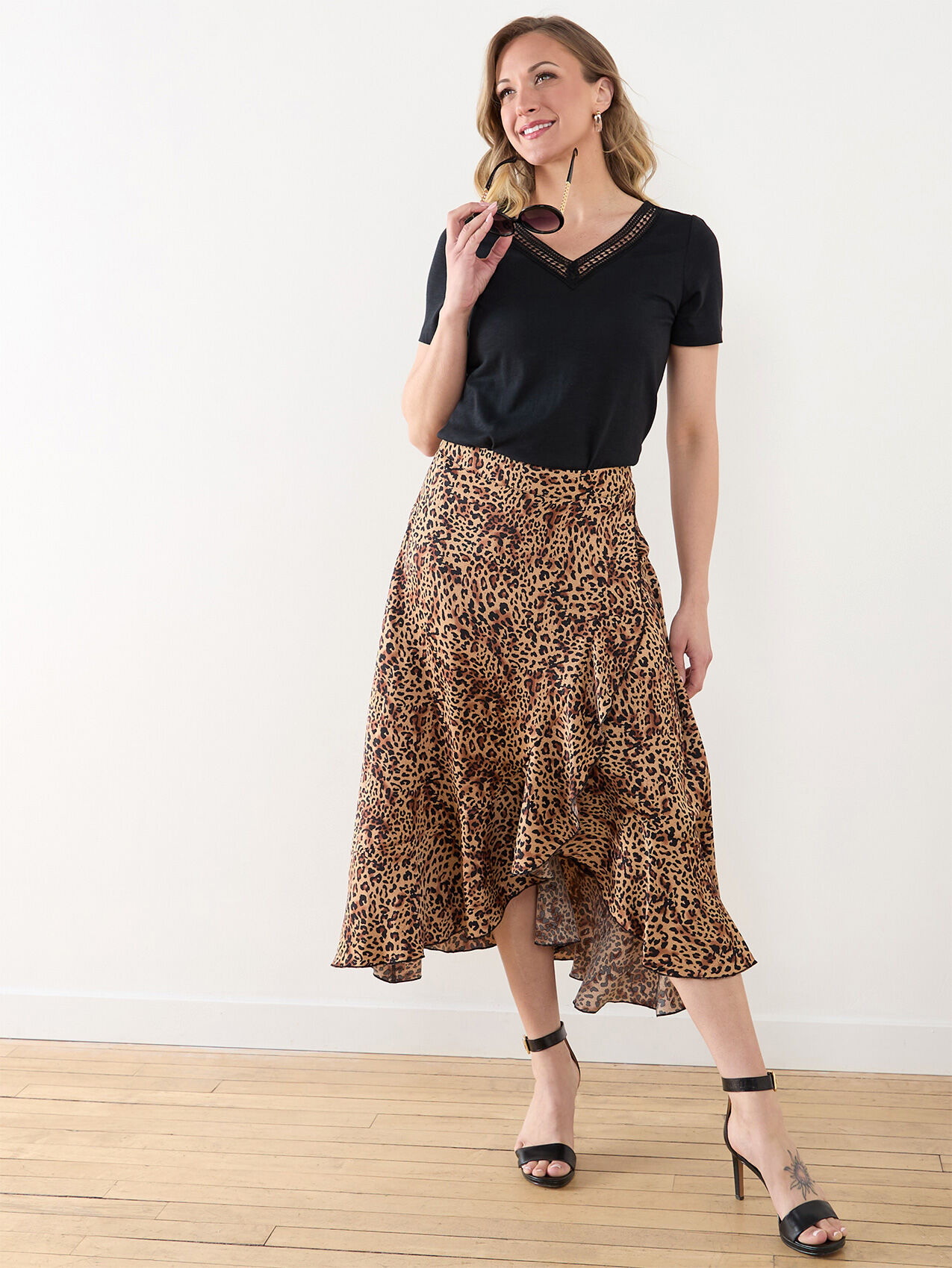 Airflow Animal Print Ruffle Wrap Skirt Cleo 4000010082