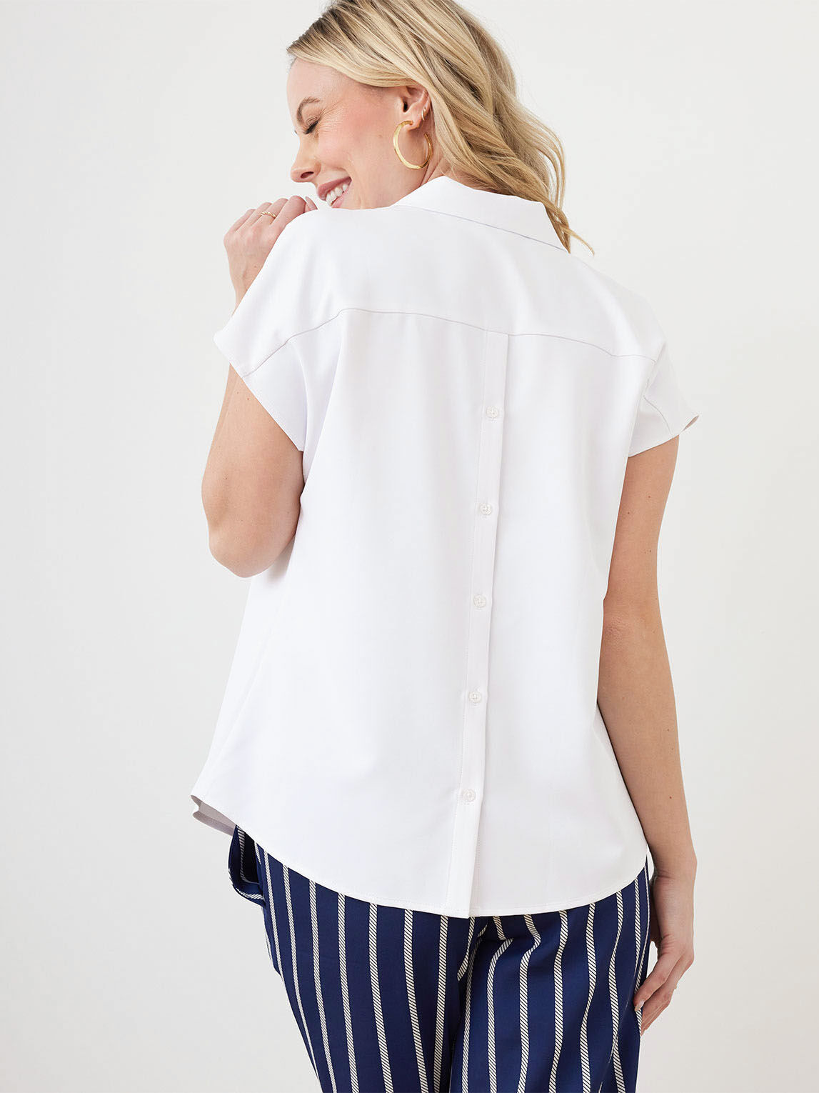Short Sleeve Notch Collar Blouse Cleo 4000007656