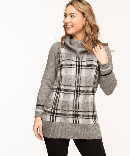 Grey Cowl Neck Tunic Sweater Image 1