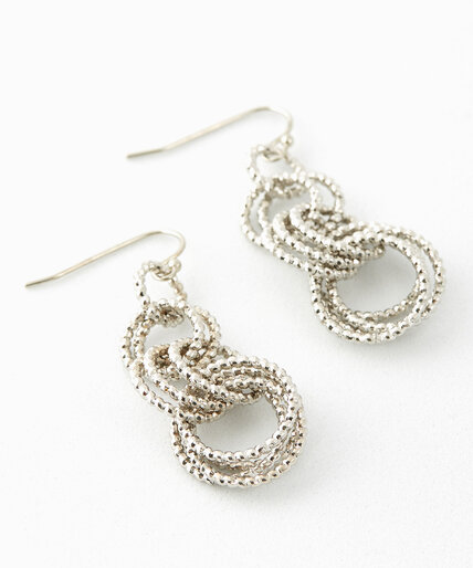 Silver 3-Tiered Ring Earrings Image 2