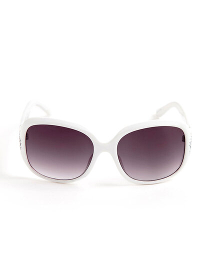 Large White Square Sunglasses Image 2