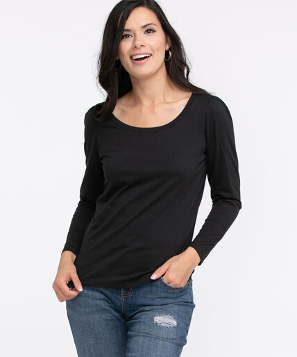 Cotton Blend Long Puff Sleeve Tee Image 5