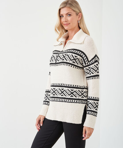 Fair Isle Quarter-Zip Sweater Image 4