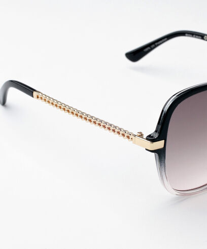Black & Pink Sunglasses with Gold Metal Detail