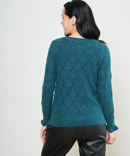 Boat Neck Pointelle Sweater Image 3