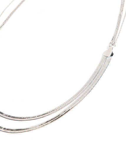 Silver Multi-Chain Necklace Image 2