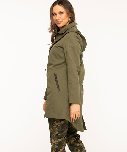 Olive Hooded Zip Front Anorak Image 5