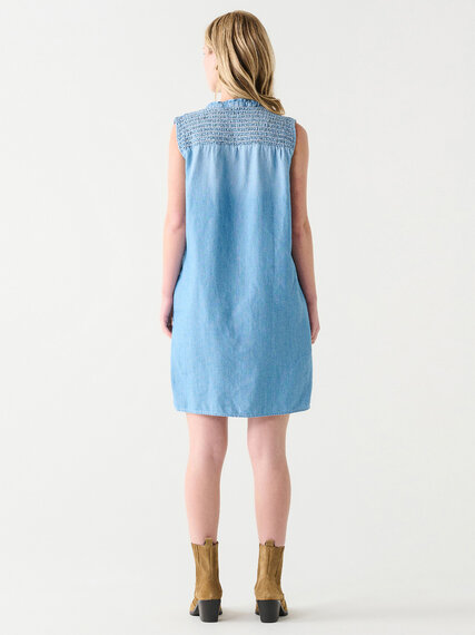 Sleeveless Smocked Shoulder Mini Dress by Dex Image 3