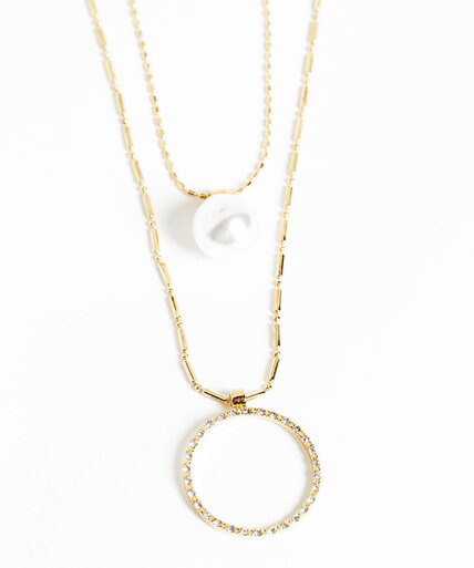 Layered Gold Pendant Necklace Image 1