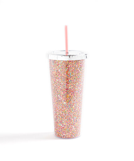 Glitter Tumbler With Straw Image 1