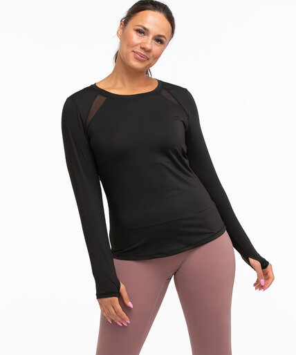 Long Sleeve Mesh Detail Active Top Image 5