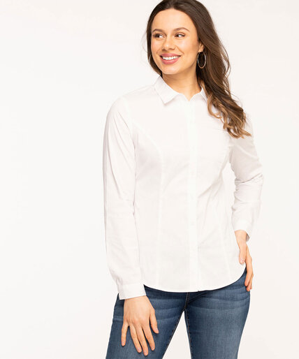 White Collared Structured Blouse Image 4