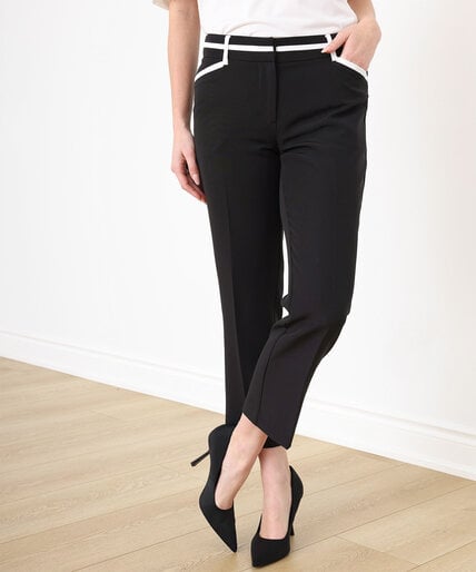 Straight Black Pant with White Tipping Image 1