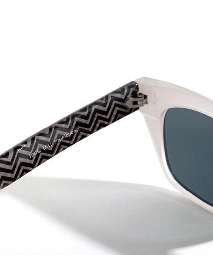 White Zigzag Arm Sunglasses Image 4