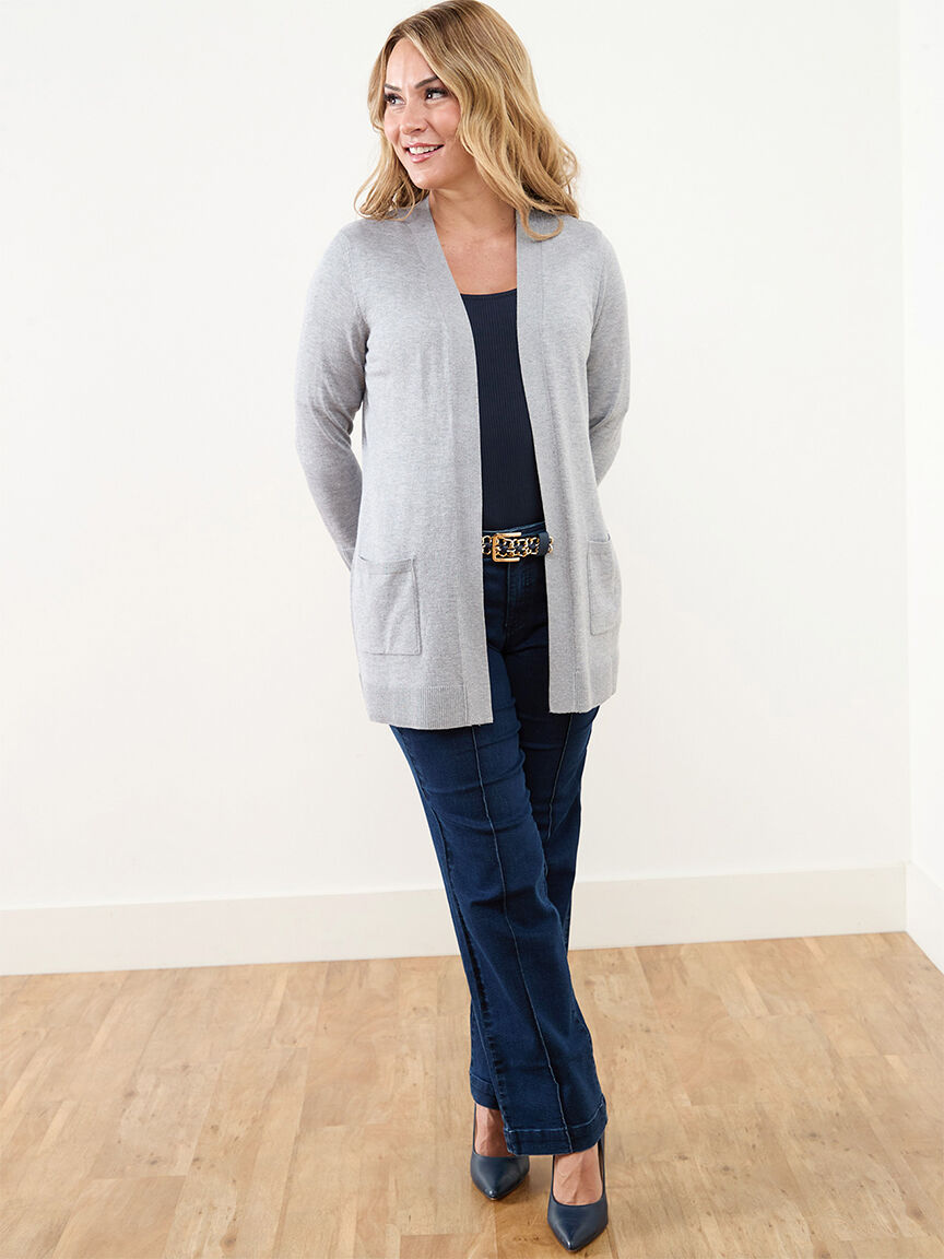 Open front knit cardigan hot sale
