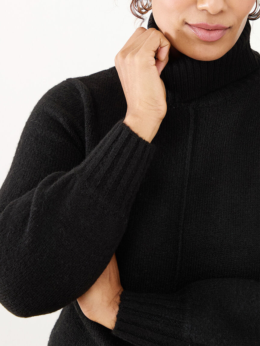 Black turtleneck tunic top online