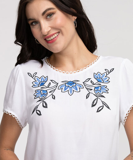 Embroidered Scoop Neck Blouse Image 2