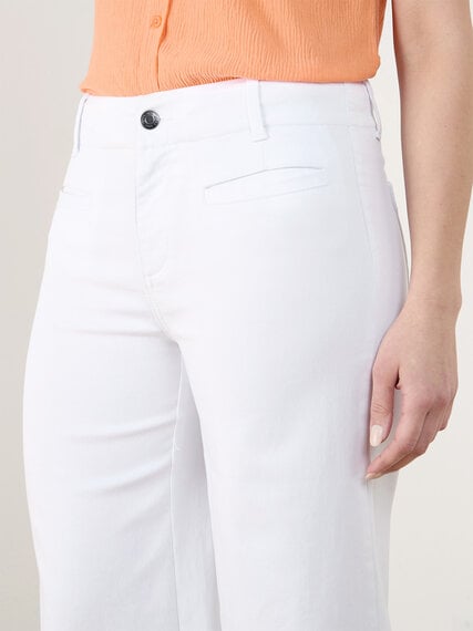 Haylie Wide Crop Jeans in White Image 3
