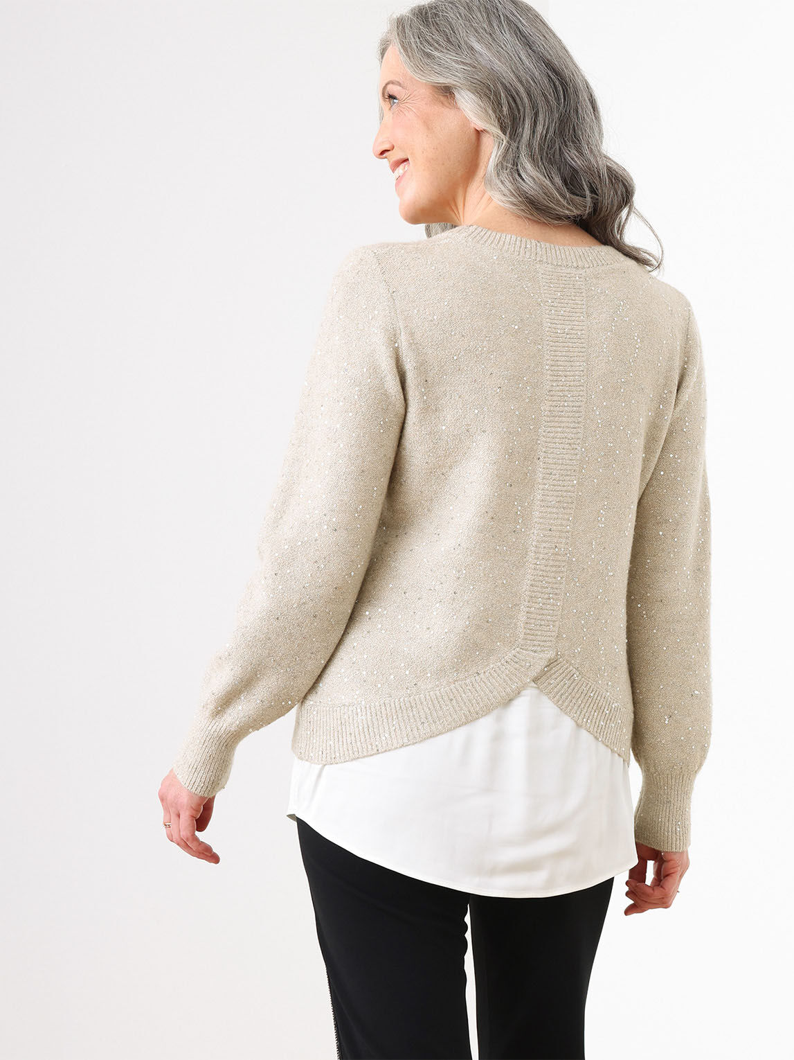 Cream long sleeve sweater hotsell